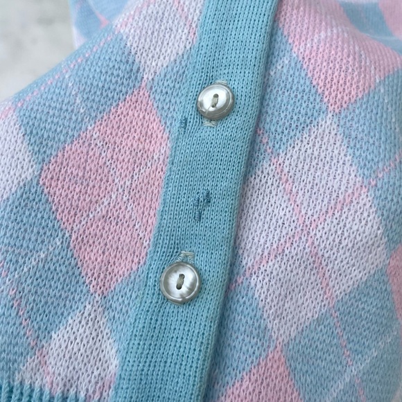 80s Brownstone Studio NY Pastel Argyle Knit Sweater Vest - Picture 11 of 13